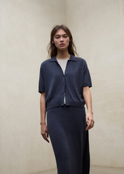 Chaqueta ECOALF azul grisaceo punto