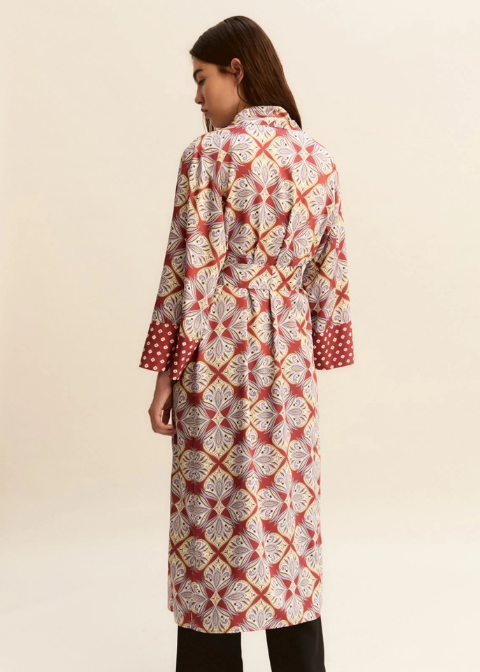 Chaqueta EMME MARELLA rojo estampado larga satinada