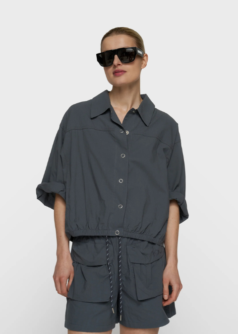 Chaqueta 10DAYS gris cintura elastica