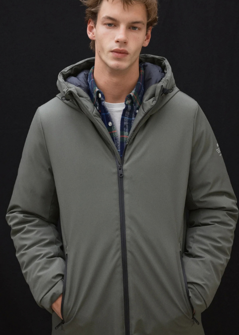 Abrigo ECOALF verde alcolchado liso