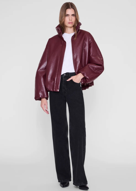 Chaqueta ANINE BING bomber burdeos piel
