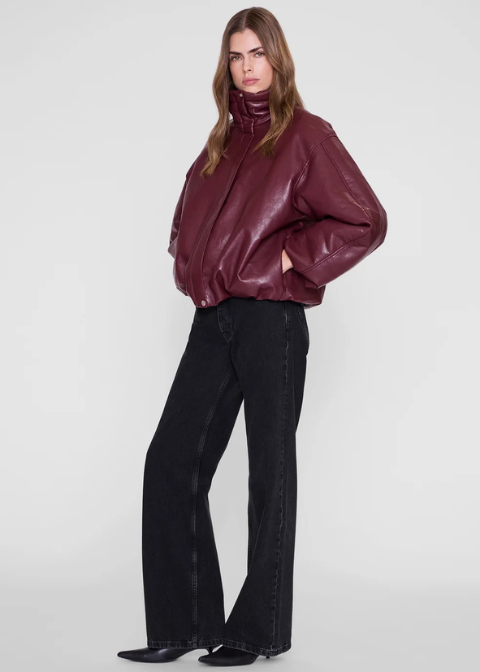 Chaqueta ANINE BING bomber burdeos piel