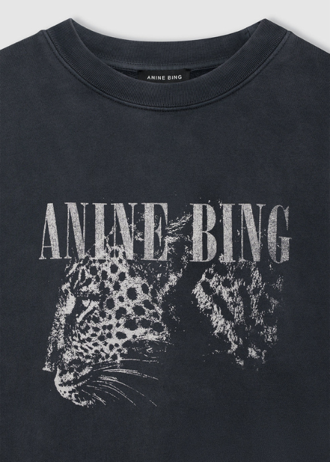 Sudadera ANINE BING negro leopardo