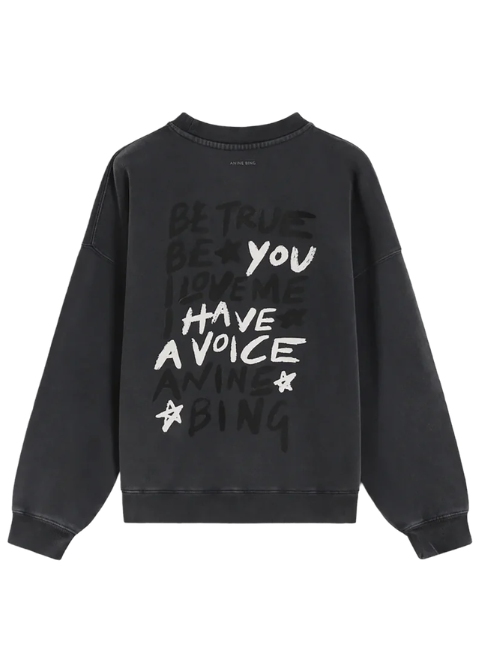 Sudadera ANINE BING negro letras espalda