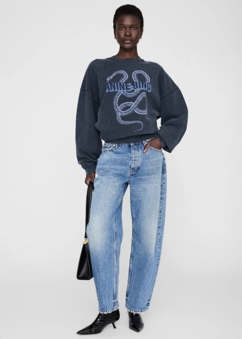 Sudadera ANINE BING negro lavado serpiente