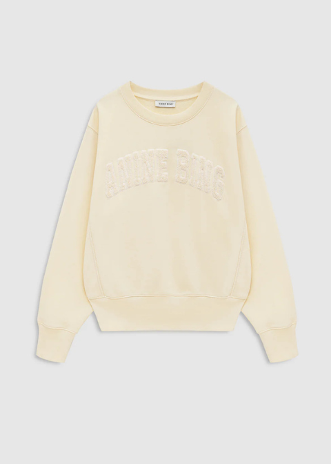 Sudadera ANINE BING amarillo logo bordado