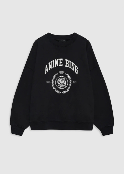 Sudadera ANINE BING negra gráfico universitario