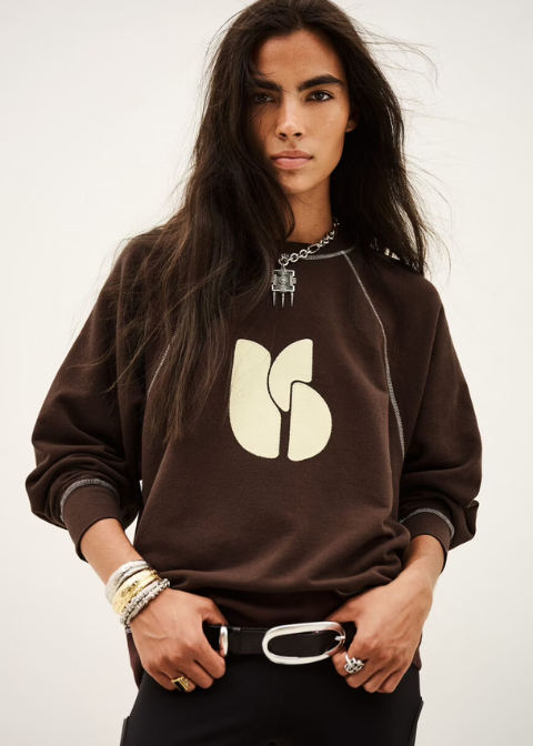 Sudadera BA&SH marrón logo