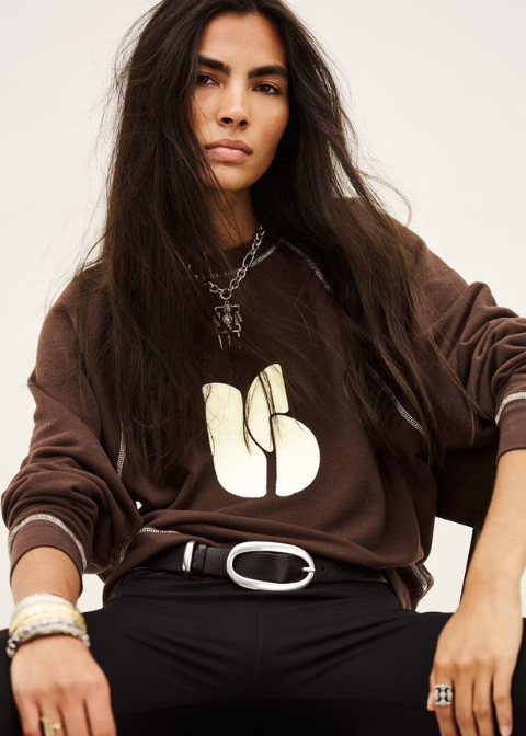 Sudadera BA&SH marrón logo