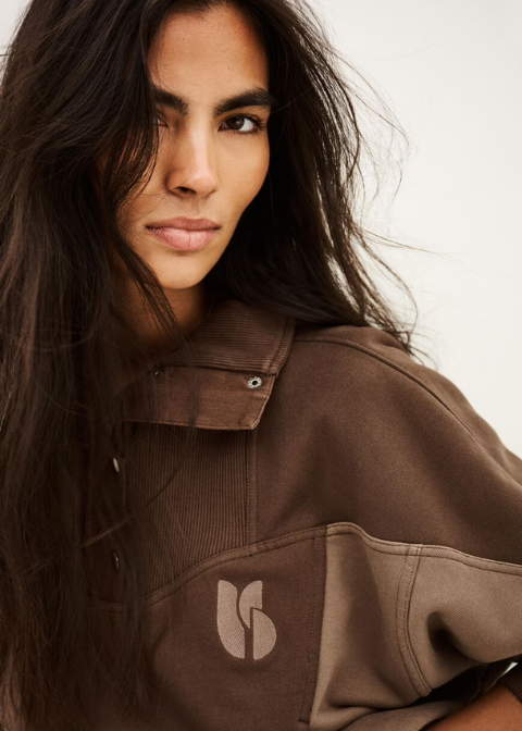 Sudadera BA&SH marrón bicolor logo