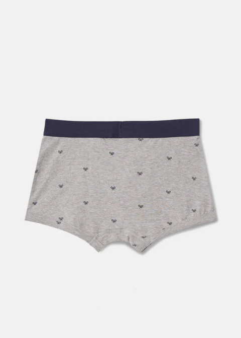 Boxer gris raquetas azul marino