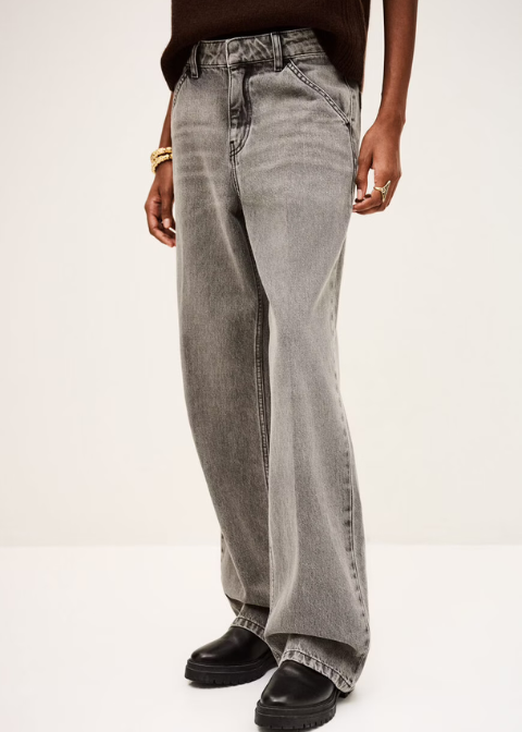 Jeans ba&sh gris corte chino