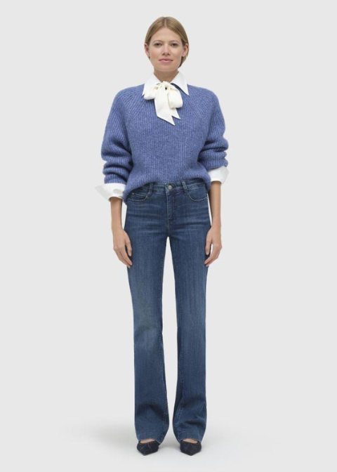 Jeans MAC azul desgastado elastico