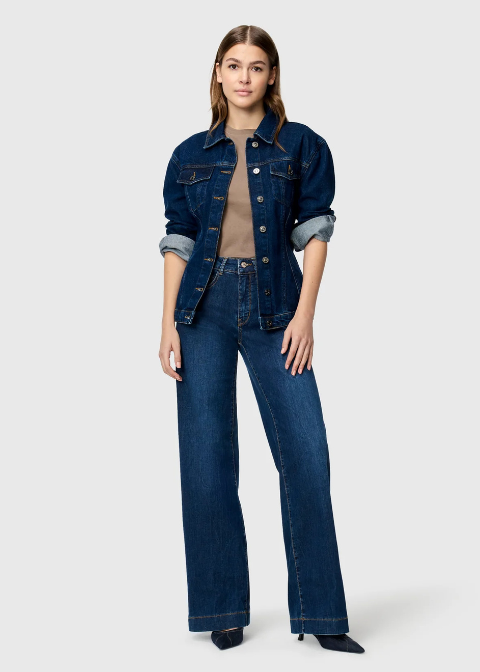 Jeans MAC azul desgastado pierna ancha