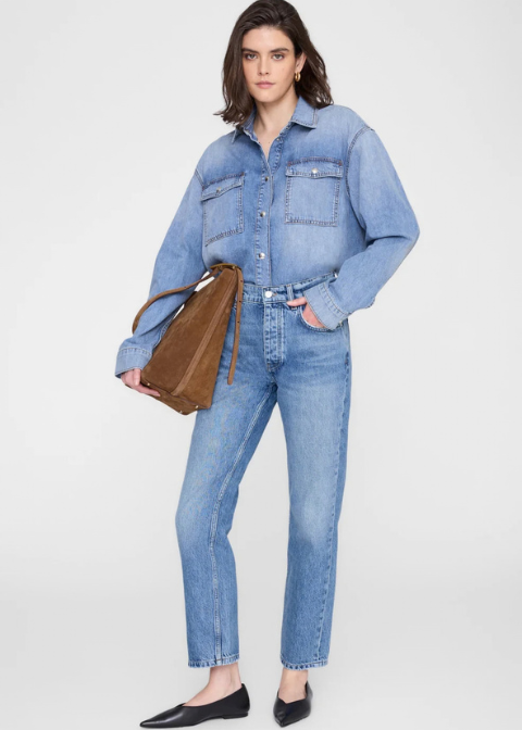 Jeans. ANINE BING azul desgastado recto