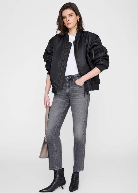 Jeans ANINE gris desgastado recto
