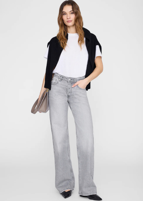 Jeans ANINE BING gris pierna ancha