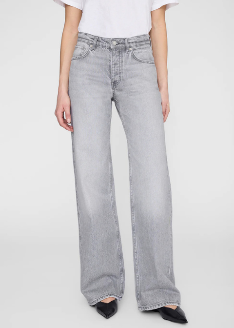 Jeans ANINE BING gris pierna ancha