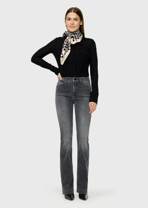 Jeans MAC gris desgatado acampanado