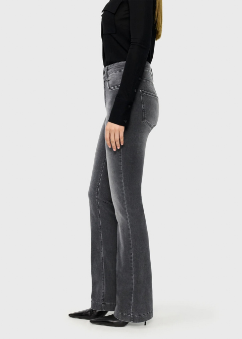 Jeans MAC gris desgatado acampanado