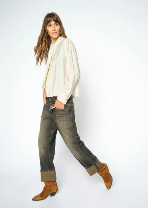 Jeans MOS MOSH boyfriend gris desgastado