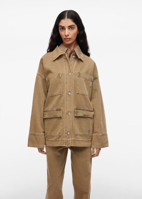 Cazadora ROUGE EDIT camel larga