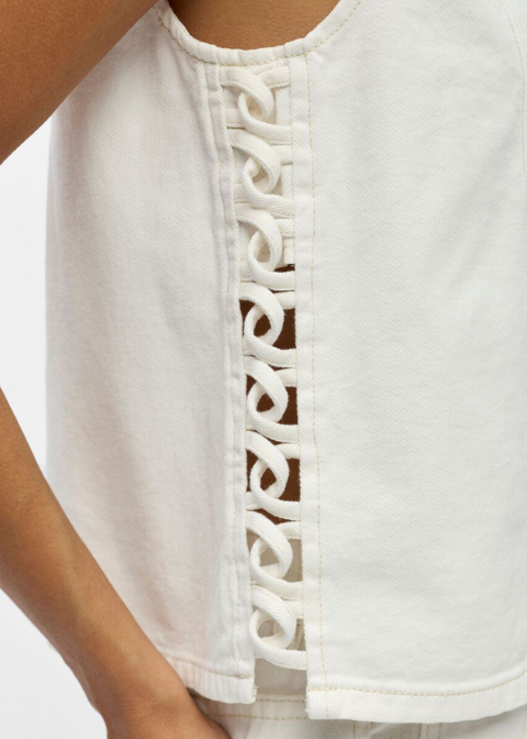 Top OBJECT vaquero blanco