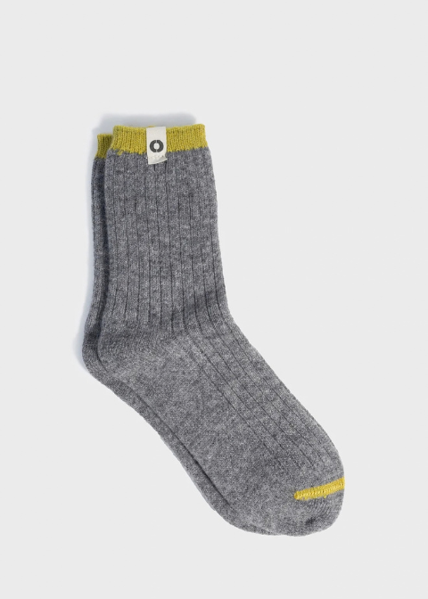 Calcetines ECOALF contraste gris ribete amarillo