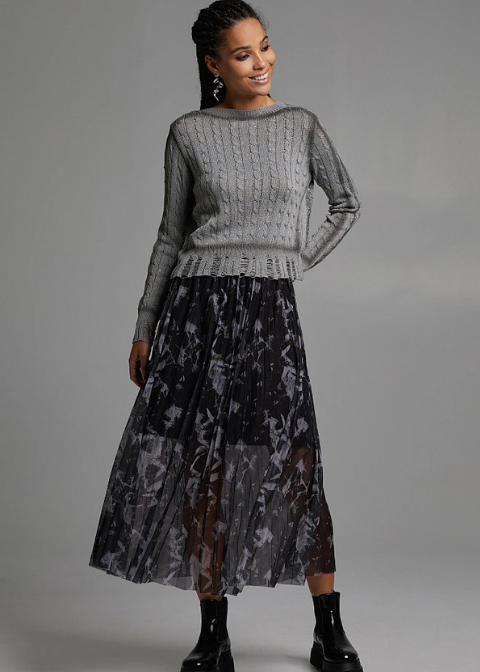 Falda BSB estampada plisada