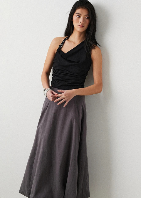 Falda BSB gris midi globo