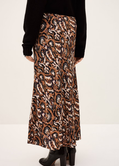 Falda BA&SH marrón estampado