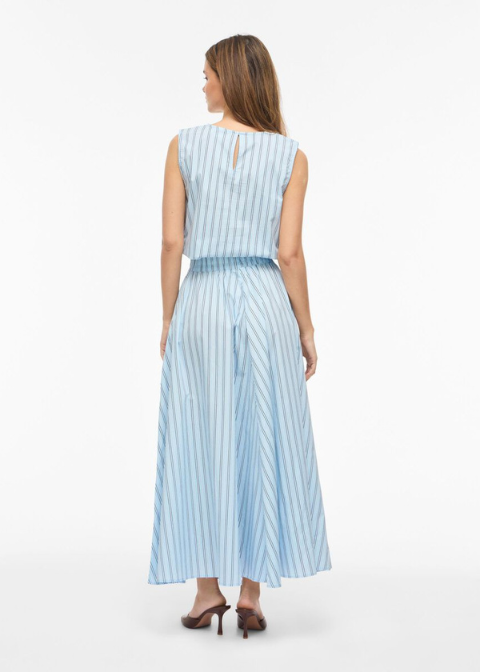 Falda VILA azul cielo rayas goma