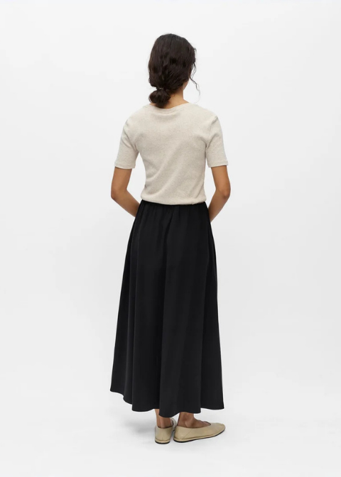 Falda OBJECT negra midi