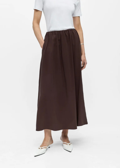 Falda OBJECT marrón midi