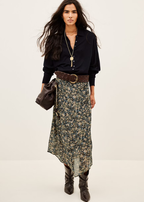 Falda BA&SH midi estampado floral