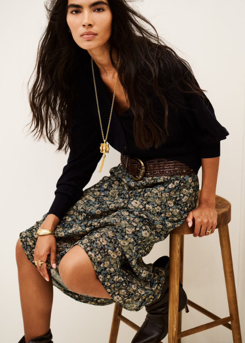 Falda BA&SH midi estampado floral