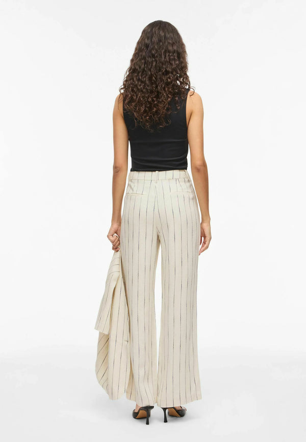 Pantalon VILA beige rayas