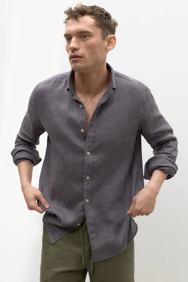 Camisa gris lino