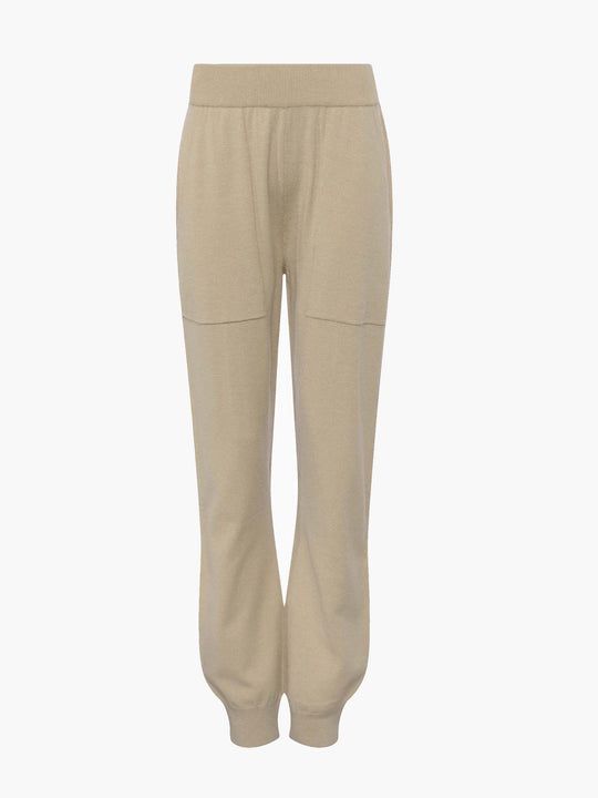 Jogger de punto beige