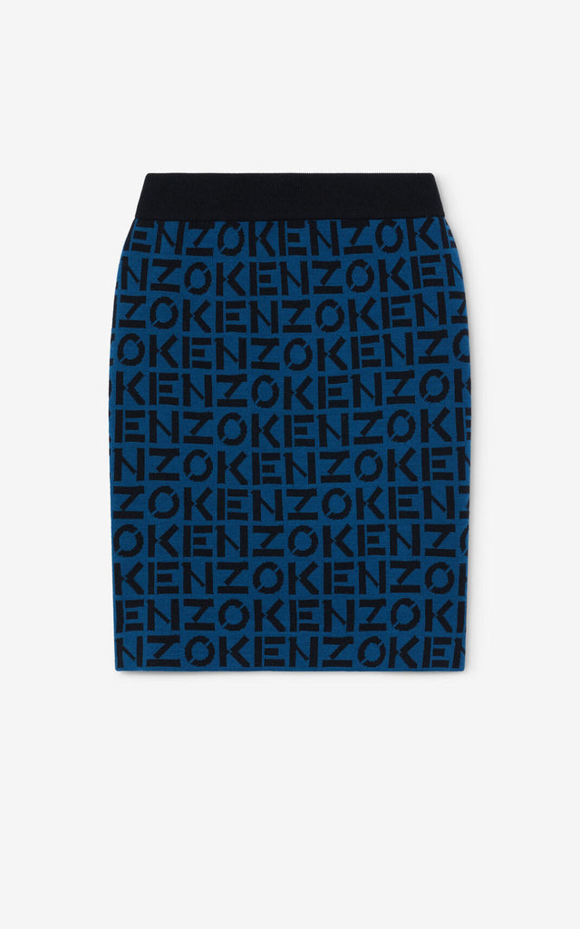 Minifalda con monogram azul